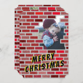 Bricks Mauerwerk Stone Worker Blockiert Weihnachts Einladung (Vorne/Hinten)