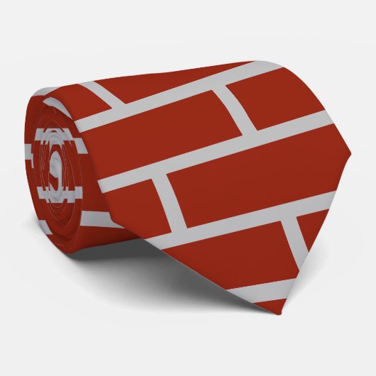 Bricks Neck Tie (Brick Red & Gray) Krawatte (Gerollt)