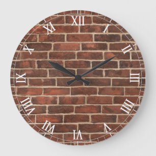 Bricks Pattern Große Wanduhr