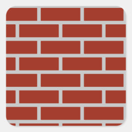 Bricks Square Stickers (Brick Red & Gray)