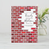 Bricks Wedding Mauerwerk Stone Worker Blocks Einladung (Stehend Vorderseite)