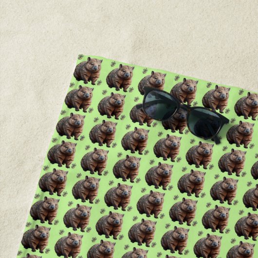 Brickwork Burrow: Eine Wombat's grüne Leinwand, Strandtuch (Beispiel)