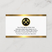 Brickwork Masonry In Gold Border Visitenkarte (Rückseite)