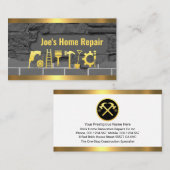 Brickwork Masonry In Gold Border Visitenkarte (Vorne/Hinten)