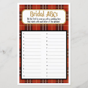 Bridal ABC Flannel and Frost Brautparty Game