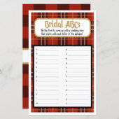 Bridal ABC Flannel and Frost Brautparty Game (Vorne/Hinten)