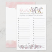 Bridal ABCs Botanisches Brautparty Game (Vorne/Hinten)