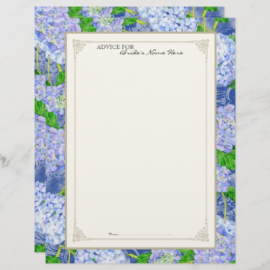 Bridal Advice Page Blue Hydrangea Lace Floral (Vorne/Hinten)
