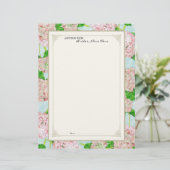 Bridal Advice Page Pink Hydrangea Spitze Floral (Stehend Vorderseite)