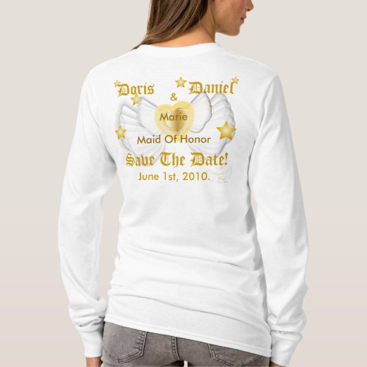 Bridal Angel Trauzeugin T - Shirt-individualisiere T-Shirt (Rückseite)