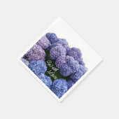 Bridal, Baby Shower Napkins Purple, Blue Hydrangea Serviette (Ecke)