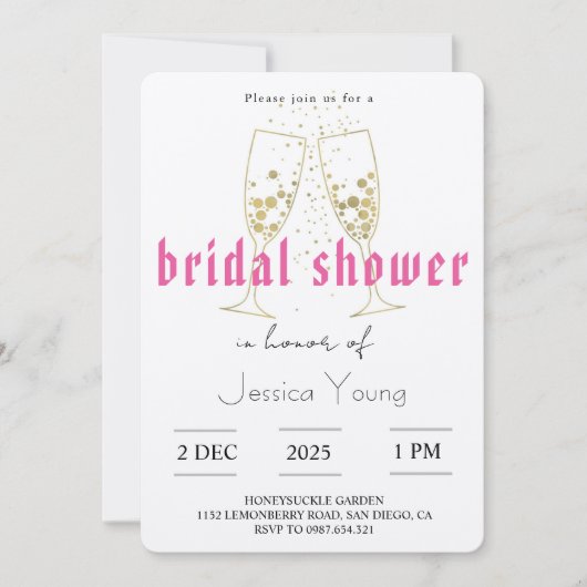 Bridal Bash & Cocktail Call bridal  Einladung (Vorderseite)