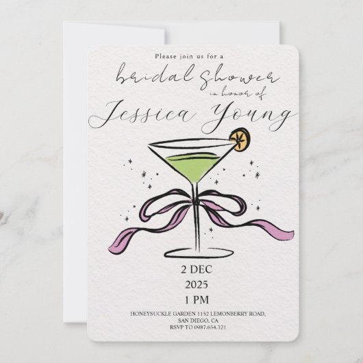 Bridal Bash & Cocktail Call Bridal Einladung (Vorderseite)