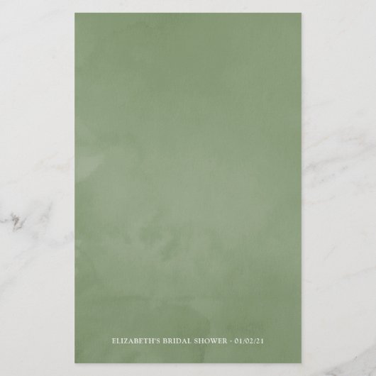 Bridal Bingo (Rückseite)