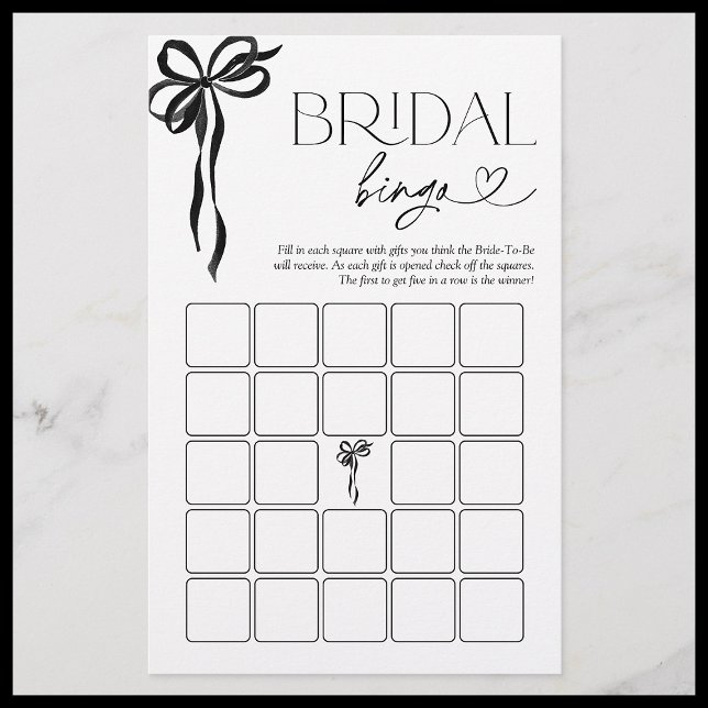 Bridal Bingo Black Bow Brautparty Game (Von Creator hochgeladen)