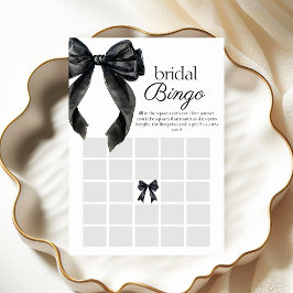 Bridal Bingo Black bow Brautparty Spielkarte Einladung