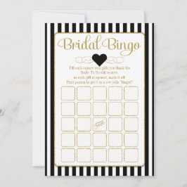 Bridal Bingo Black Gold Brautparty Game Cards Einladung