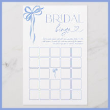 Bridal Bingo Blue Bow Brautparty Game