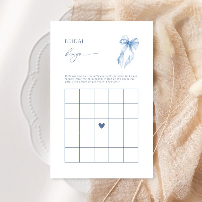 Bridal Bingo Blue Bow Bridal Shower Game (Von Creator hochgeladen)