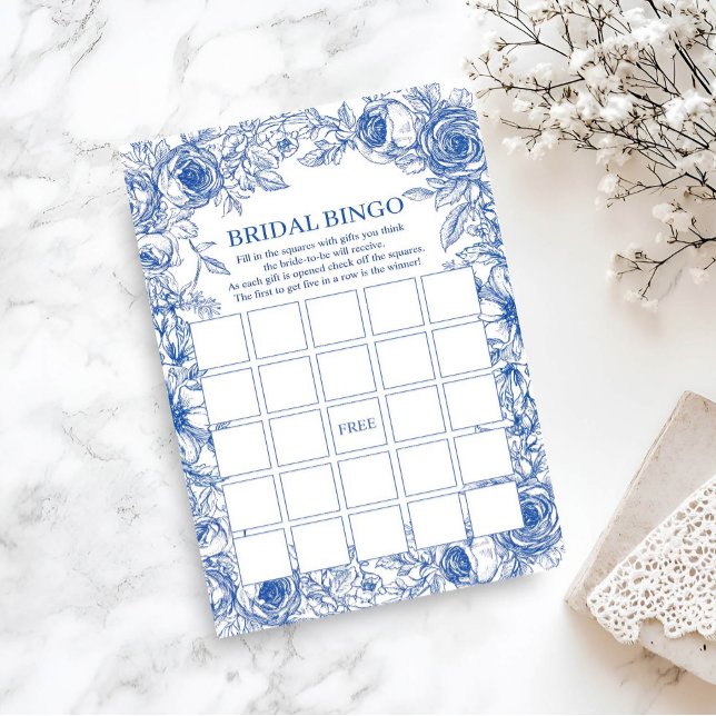 Bridal Bingo Blue Floral (Von Creator hochgeladen)