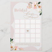 Bridal Bingo Blush Pink Blumenspiel (Vorderseite)