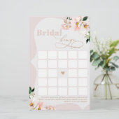Bridal Bingo Blush Pink Blumenspiel (Stehend Vorderseite)
