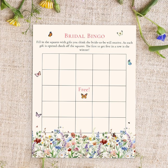 Bridal Bingo | Bohemische Wildblumen und Schmetter (Von Creator hochgeladen)