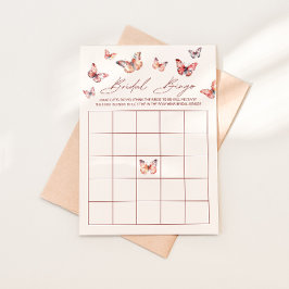 Bridal Bingo Boho Butterfly Brautparty Game Einladung