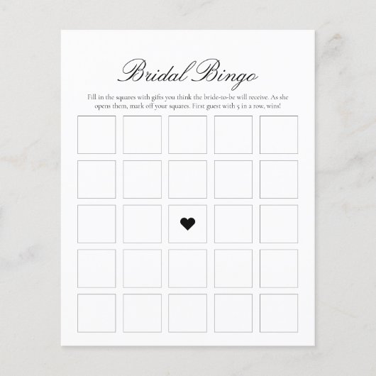 Bridal Bingo Brautparty Game Flyer (Vorne)