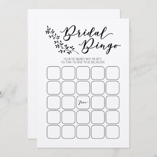 Bridal Bingo Brautparty Game Programm (Vorne/Hinten)