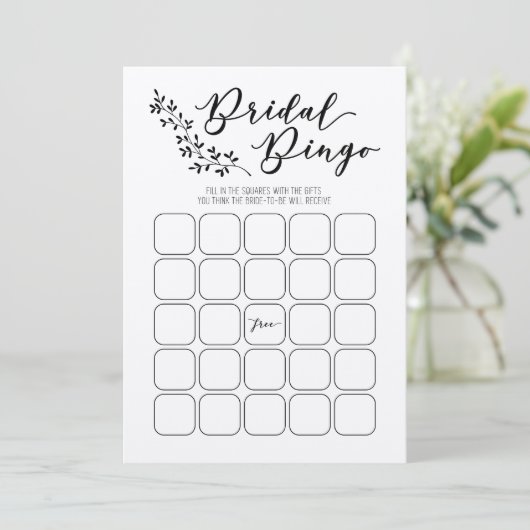 Bridal Bingo Brautparty Game Programm (Stehend Vorderseite)