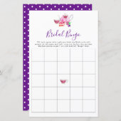 Bridal Bingo Brautparty Game Tee Lila (Vorne/Hinten)