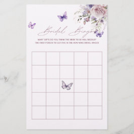 Bridal Bingo Butterfly Lila Brautparty Game