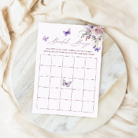 Bridal Bingo Butterfly Lila Brautparty Game