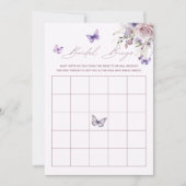 Bridal Bingo Butterfly Lila Brautparty Game Einladung (Vorderseite)