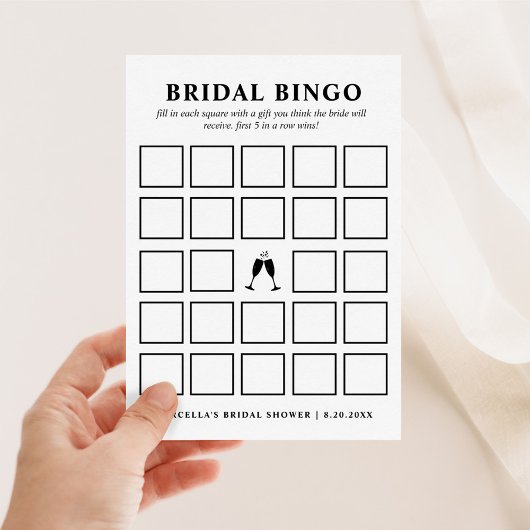 Bridal Bingo Card Einladung