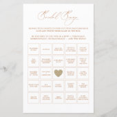 Bridal Bingo Elegantes Brautparty Spiel (Vorderseite)