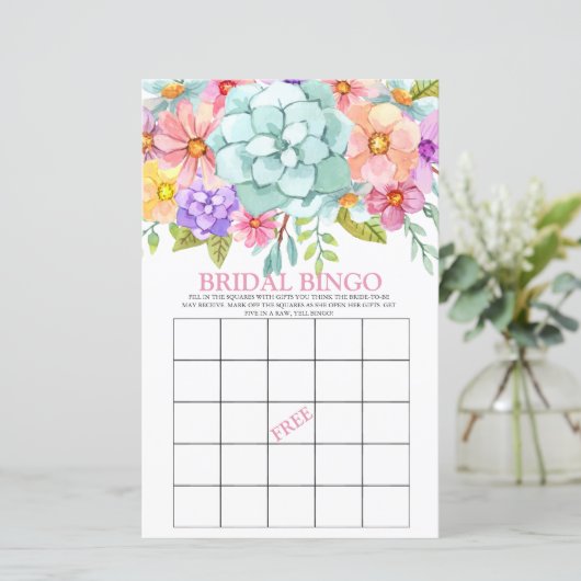Bridal Bingo farbenfrohe Blumenbrücke (Stehend Vorderseite)