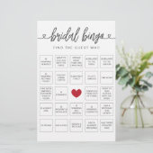 Bridal Bingo Finden Sie das Gast-Brautparty-Spiel (Stehend Vorderseite)