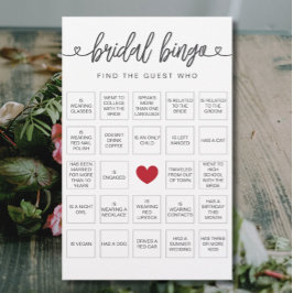 Bridal Bingo Finden Sie das Gast-Brautparty-Spiel