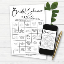 Bridal Bingo Finden Sie das Gast-Brautparty-Spiel