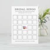 Bridal Bingo | Französischer Macaron Einladung (Stehend Vorderseite)