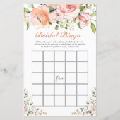 Bridal Bingo Game Blumengrün Blatt (Vorderseite)