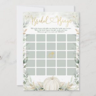 Bridal Bingo Game   Fall Greenery Gold Pumpkin