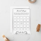 Bridal Bingo Gift Game - Black and White Swan Mitteilungskarte (Vorderseite/Rückseite Beispiel)