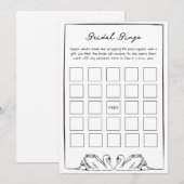 Bridal Bingo Gift Game - Black and White Swan Mitteilungskarte (Vorne/Hinten)