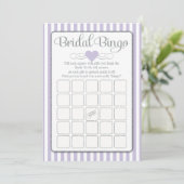 Bridal Bingo Lavender Gray Brautparty Game Einladung (Stehend Vorderseite)