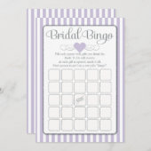 Bridal Bingo Lavender Gray Brautparty Game Einladung (Vorne/Hinten)