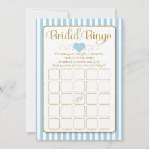 Bridal Bingo Light Blue Gold Brautparty Game