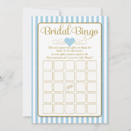 Bridal Bingo Light Blue Gold Brautparty Game Einladung